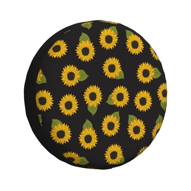 Fotbe Sunflowers Funda de Llanta de Repuesto con Estampado, Engrosada, Ajuste Universal para Jeep, Remolque, RV, SUV, Camión-15 inch
