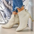 thumbnail image 2 of Mostsola Kitten Heel Ankle Boots for Women Side Zip Pointy Toe Bowknot Dress Booties Stiletto, 2 of 7
