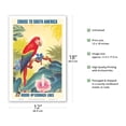 thumbnail image 2 of Cruise to South America - Scarlet Parrot - Moore-McCormack Lines - Vintage Ocean Liner Travel Poster by C. A. Rosser c.1950s - Master Art Print (Unframed) 12in x 18in, 2 of 4
