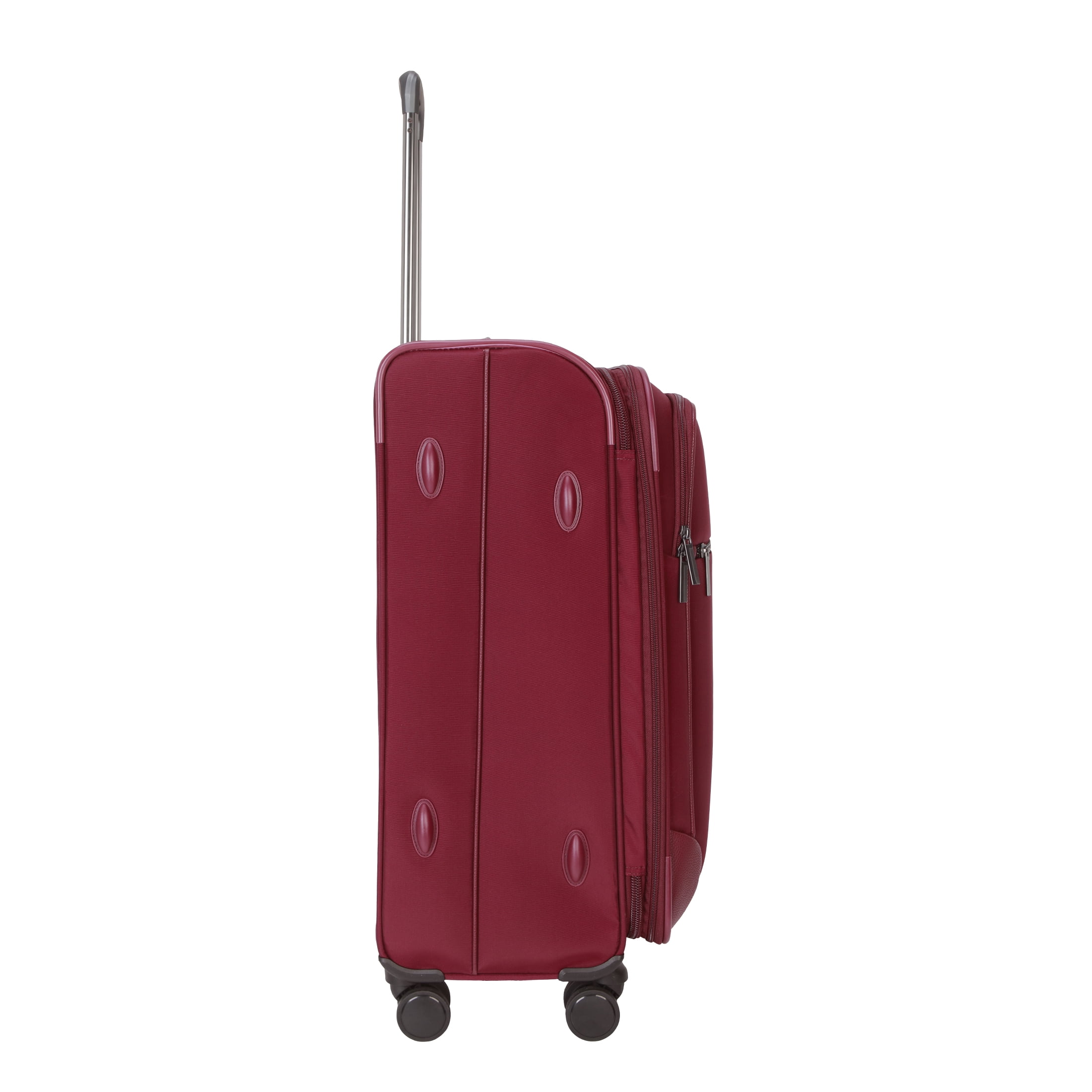 btL 28-inch Expandable Nylon Softside Checked Upright Luggage With 360 Spinner Wheels and Divider Pockets, Windsor Wine