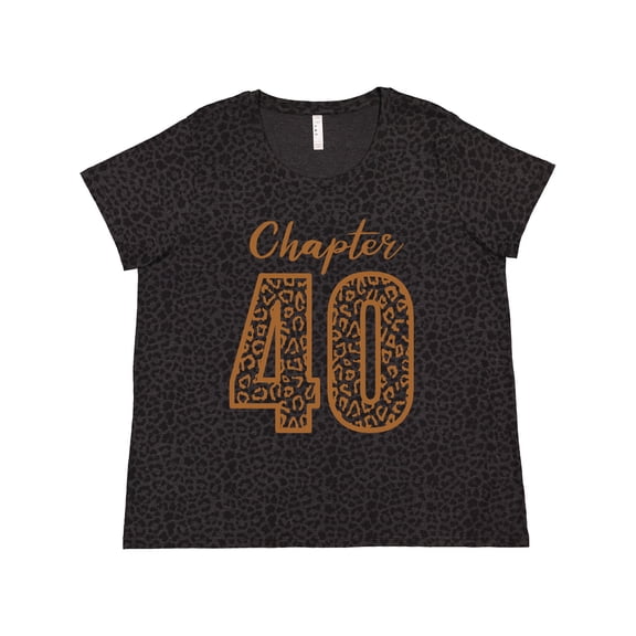 Inktastic Chapter 40 Fortieth Birthday Leopard Print Women's Plus Size T-Shirt