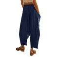 thumbnail image 7 of Biekopu Women Summer Beach Wide Leg Pants,Solid Color Loose Casual High Waist Harem Trousers for Streetwear, 7 of 7