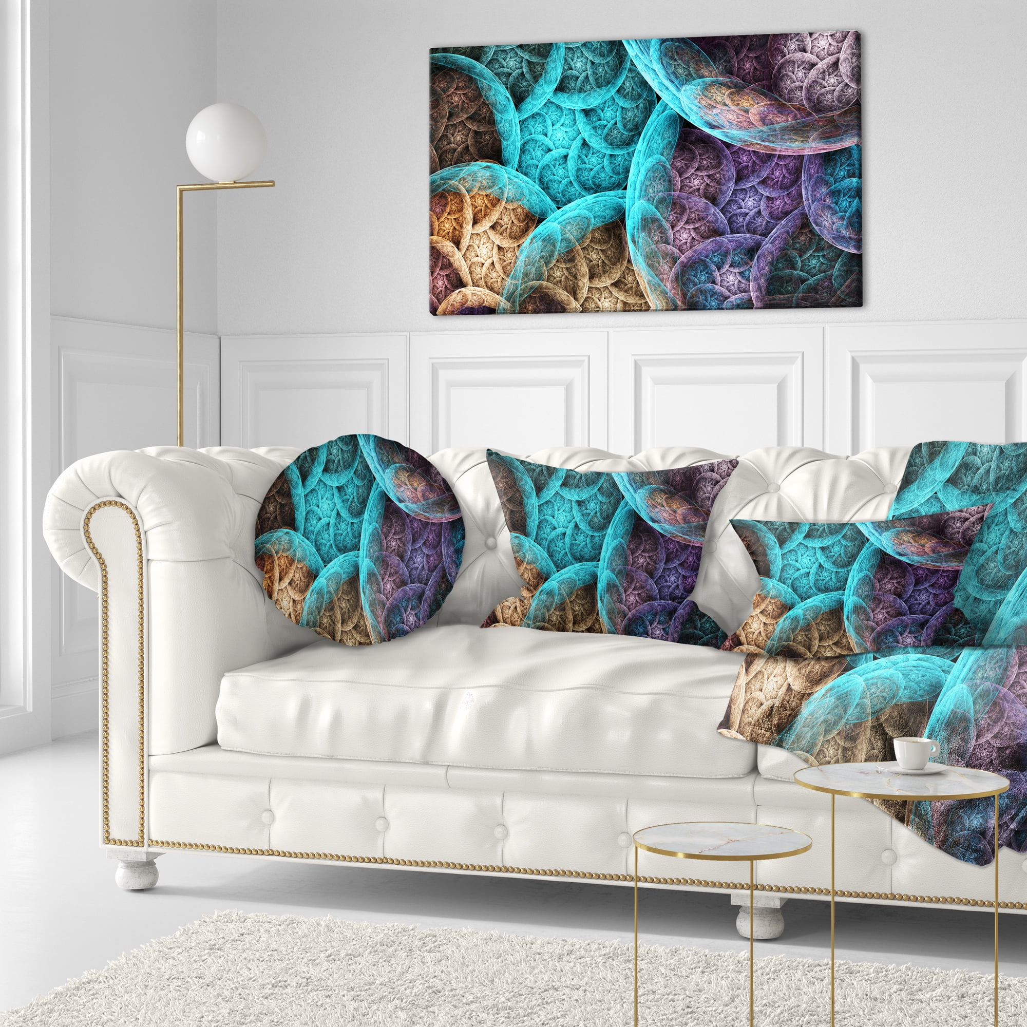 Designart Colorful Dramatic Clouds - Abstract Throw Pillow - 12x20