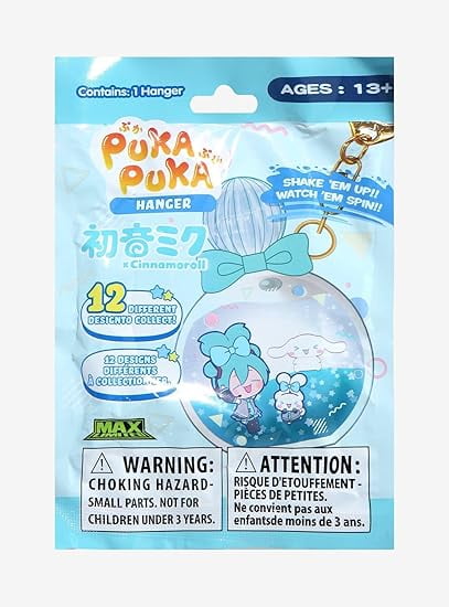 Puka Puka Hatsune Miku X Cinnamoroll Blind Bag Liquid Key Chain.