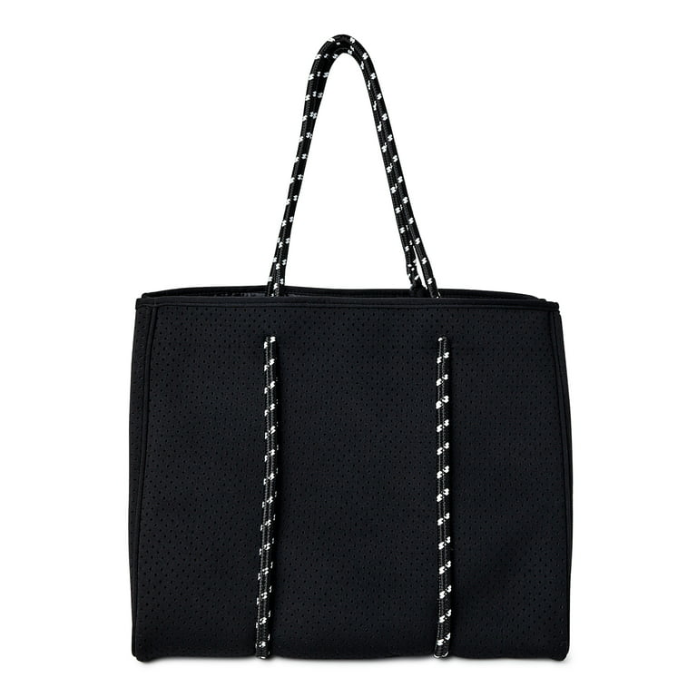 Neoprene Woven Tote Bag Black color Large Size Set Intro Price! Free Ship!