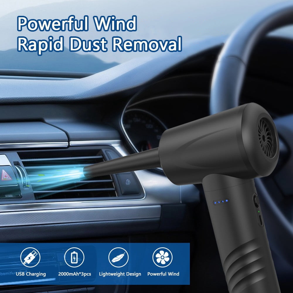 Cordless 3-Speed Electric Air Duster, 90W Powerful with Multi-Nozzles,Rechargeable for Car Detailing,PC Cleaning, Home Dust Removal&Outdoor Inflation