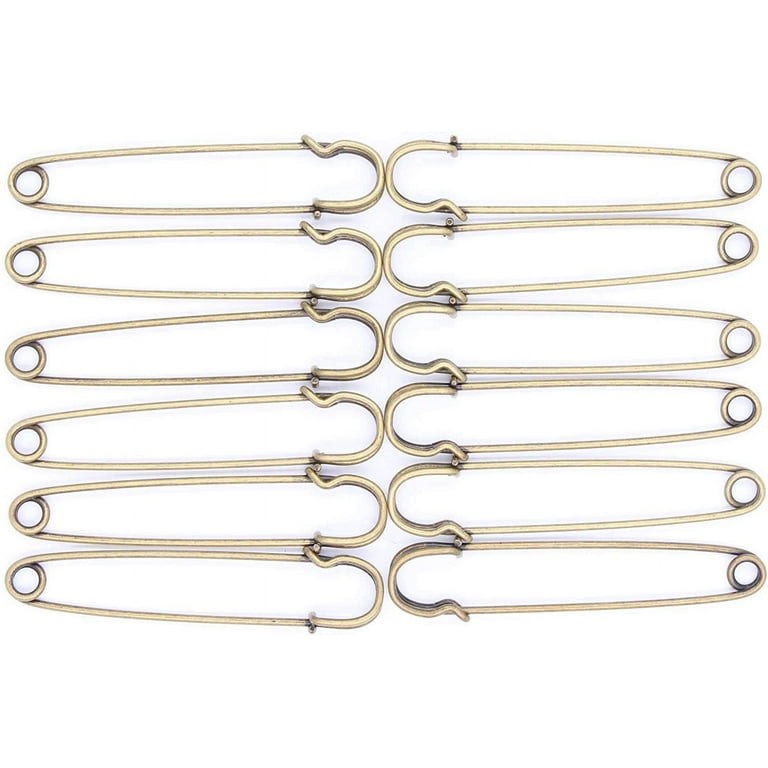  Safety Pins Large Heavy Duty Safety Pin - LeBeila 12pcs Blanket  Pins 3 Inch Stainless Steel Wire Safety Pin Extra Strong & Sturdy Bulk Pins  for Blankets, Skirts, Crafts, Kilts (12pcs