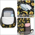 thumbnail image 4 of Sunflower and Butterfly Black Pattern 17" Waterproof Oxford School Backpacks for Teens, S-Shape Padded Straps, for School, Travel, Hiking, Camping, 4 of 5