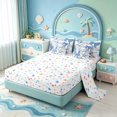 thumbnail image 3 of Manfei Sketch Seashell Bow 7-Piece Twin Bedding,Starfish Coral Ocean Bedding Comforter Set,Colorful Stars Reversible, 3 of 7