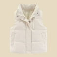 thumbnail image 2 of Kogui Girls Puffer Vest with Hood Girls Puffer Vest Stand Collar Sleeveless Warm Jacket Cute Outerwear with Pockets Size 7-8 (White,7-8 Years), 2 of 4