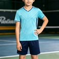 thumbnail image 6 of Letdown Outfit Sets for Boys Kids Sports Short Sleeve Training With Football Theme Breathable Athletic Youth Team Practice Party Photography Clothes Daily Comfort Wear Summer Outfits for Kids, 6 of 6