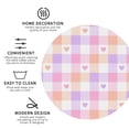 thumbnail image 4 of Pofeuu Heart Buffalo Plaid Print Leather Coasters Set of 6, Round Cups Mugs Mat Pad for Home Kitchen Heat Resistant Drink Coasters,Round Shape, 4 of 7
