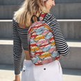 thumbnail image 5 of Xecao Cute Cars Canvas College Laptop Backpack, a durable rucksack designed for both men and women, ideal for travel, school, and daily use-Small, 5 of 5