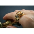 thumbnail image 4 of Roarsilver Exquisite Ring: 925 Sterling Silver with Gold Plating and Orange Zircon Stone | 11, 4 of 5