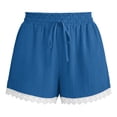 thumbnail image 7 of Elvqul Elastic Waisted Short for Women Summer Pull-On Casual Shorts Drawstring Lounge Casual Beach Holiday Plain Juniors Short Pant, 7 of 7