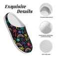 thumbnail image 5 of Lsque Colorful Palms Pattern Womens Comfort Cotton on Scuff With Memory Foam and Anti-skid Sole Slipper-39/40, 5 of 7