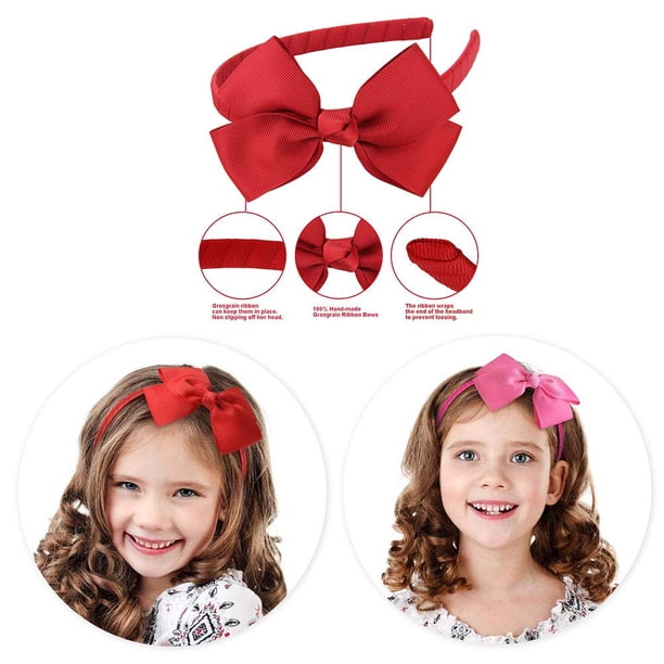 Pack De 2 Diademas Rojas Con Gran Lazo – Cinta Elegante Y Versátil – Para Mujer Y Niña – Ideal Para San Valentín, Navidad, Cosplay Y Fiestas