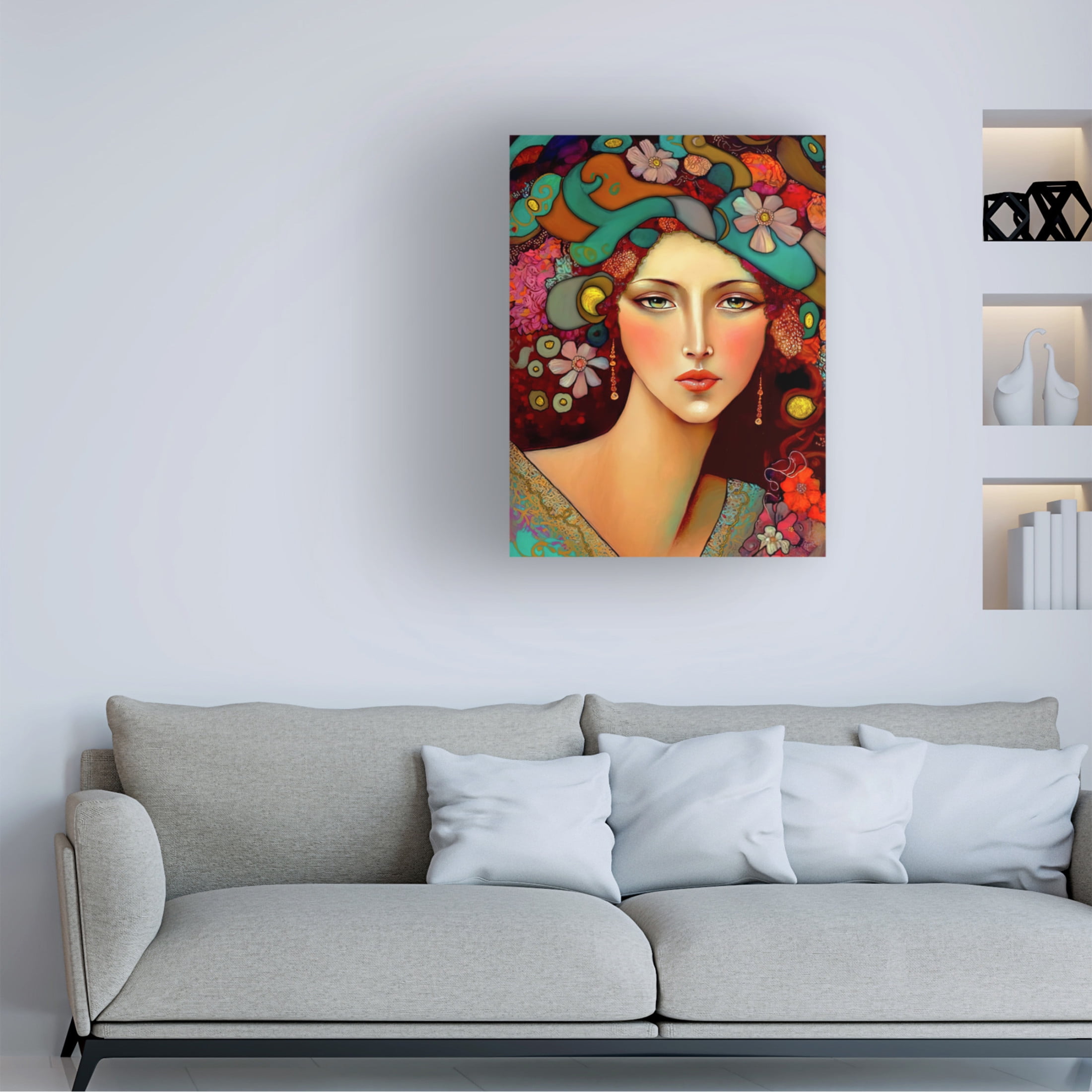 Canvas Wall Art - RomantzArt 'Renaissance Romance Ennia' Wall Art for Living Room, Bedroom, or Office Décor by Trademark Fine Art - 14 x 19 Inches
