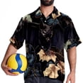 thumbnail image 4 of Bats Men's Hawaiian Button Down Printed Short Sleeve Summer Beach Shirts, 4 of 6