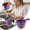 Purple, variant on Mini Colander with Handle – 2 in 1 Double Layer Vegetable Washing & Fruit Strainer, Detachable Food Bowl for Berries Pasta, Space Saving Kitchen Colander with Transparent Outer Bowl (1PC)