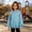 Sky Blue, variant on Abtuhar Fall Winter Hooded Sweatshirt Pullover for Girls Solid Long Sleeve Tops with Pockets Thumb Hole Style