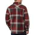 thumbnail image 3 of Freedom Foundry men Long Sleeve Button down Sherpa Lined Plaid Fleece Jacket XXL/Burgundy, 3 of 3
