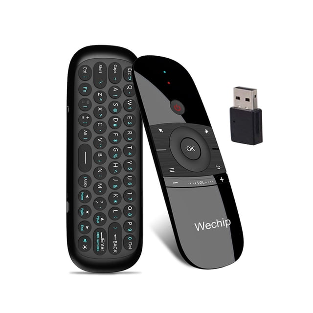 W1 2.4G Wireless Keyboard Air Mouse Smart Remote Control for Android TV Box PC - Black