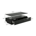 thumbnail image 2 of LED Modern Coffee Table with 2 Drawers and Open Display Shelf,Wood Rectangle Center Tables with Storage for Living Room,Black, 2 of 8