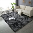 thumbnail image 1 of Yuarrent Alfombra nórdica INS Rectángulo Alfombra Tie-Dye Suave Acogedor Agradable a la piel Felpa Gruesa Desrotación Estera Footcloth Baño Suministros térmicos Gris oscuro, 1 of 6