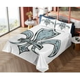 thumbnail image 4 of Ambesonne Retro Fitted & Top Sheet Set with Shams, Grunge Renaissance, Blue White Black, 4 of 5