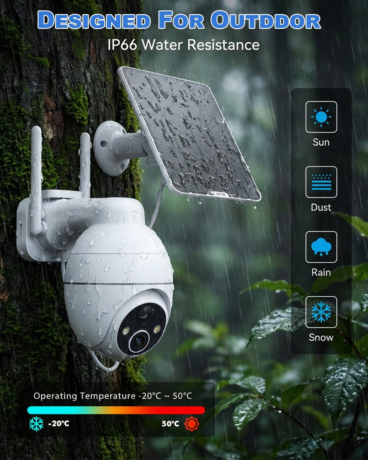 Generic 4G LTE Solar Cellular Security Camera Built in SIM 3MP PTZ No WiFi PIR Alerts 2 Way Audio
