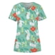 thumbnail image 1 of Top de ropa de trabajo con bolsillo y manga corta con cuello en V y estampado de conejo de Pascua a la moda para mujer Fridja  bn5052, 1 of 3