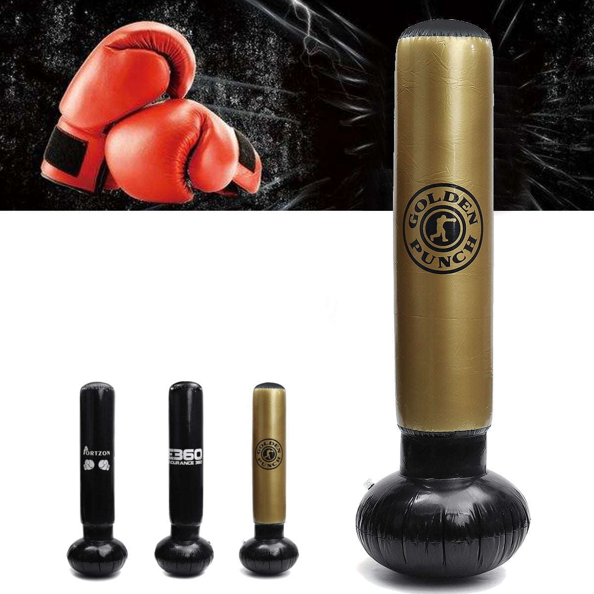 63inchFitness Punching Bag for Adult/Child, Inflatable Free Standing Punching Bag, Heavy