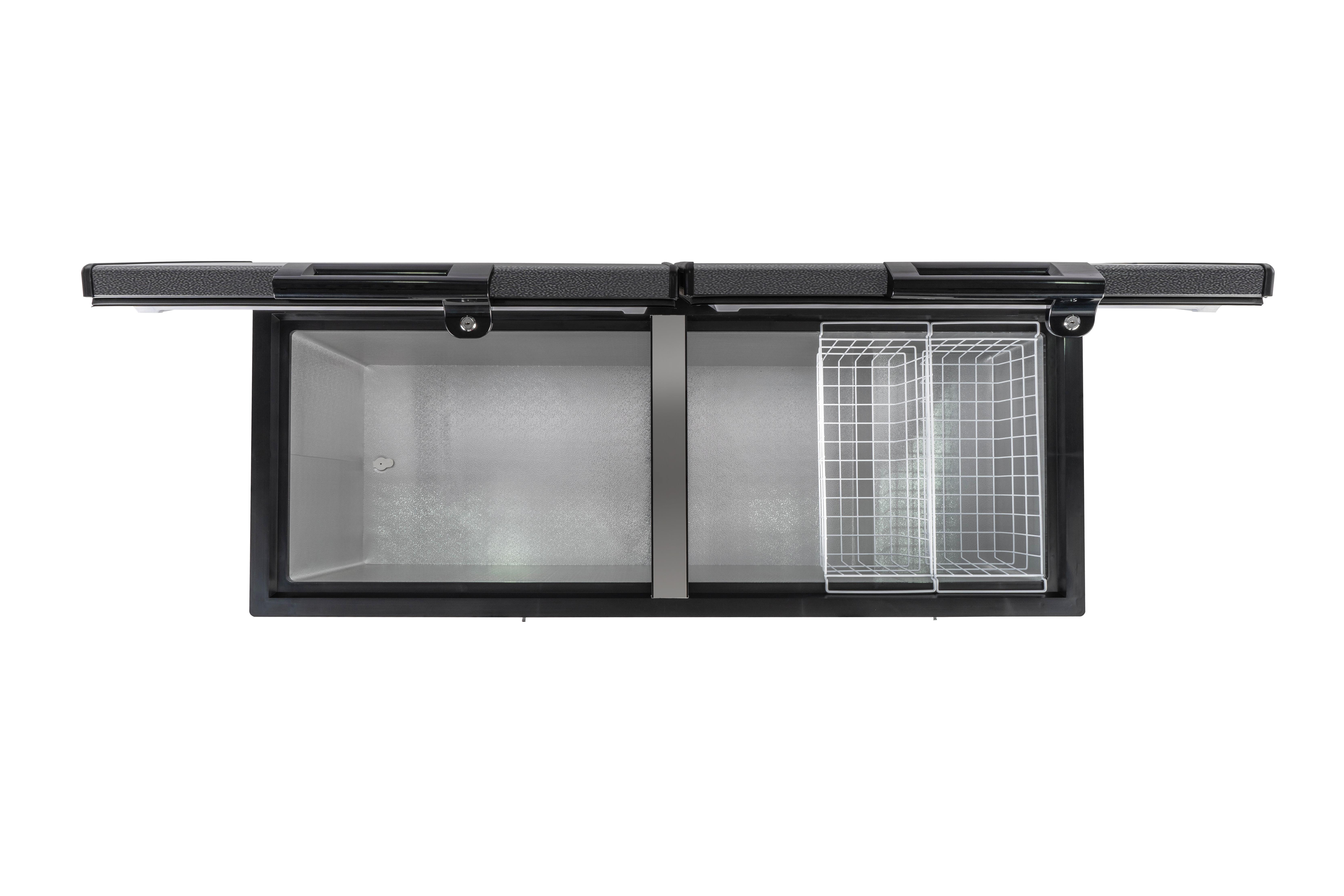 Hamilton Beach 21 Cu. ft. Chest Freezer in Black Granite Finish, Two-Door Garage Ready Deep Freezer, HBFRF2113