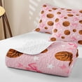 thumbnail image 4 of meiyoeat Cute Basketball Quilt King for Girls, Kawaii Pink Bow Star King Coverlet Set, 3-Piece, 1 Comforter and 2 Pillowcases, 4 of 7