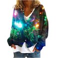 thumbnail image 2 of Chaqueta informal de manga larga sin capucha para mujer, cárdigan estampado a la moda, chaqueta informal de moda, camiseta de manga larga con cuello en V, chaqueta informal de manga larga con capucha,, 2 of 5