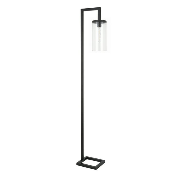 Evelyn Zoe Modern Metal Floor Lamp With Seeded Glass Shade Com Evelyn Zoe Modern Metal Floor Lamp With, Metal Floor Lamp With Glass Shade