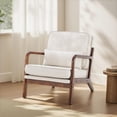 thumbnail image 5 of Simenmax Mid Century Modern Accent Chair, Lounge Chair with Cushion, Solid Wood Chair with Arms, Reading Chair for Living Room, Bedroom,Beige, 5 of 9