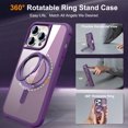 thumbnail image 2 of Allytechgroup iPhone 14 Pro Magnetic Case with Rotating Stand, Multi Angle Viewing Stand Anti-Scratch Compatible with Magsafe & Car Mount Phone Case for Apple iPhone 14 Pro, Purple, 2 of 7