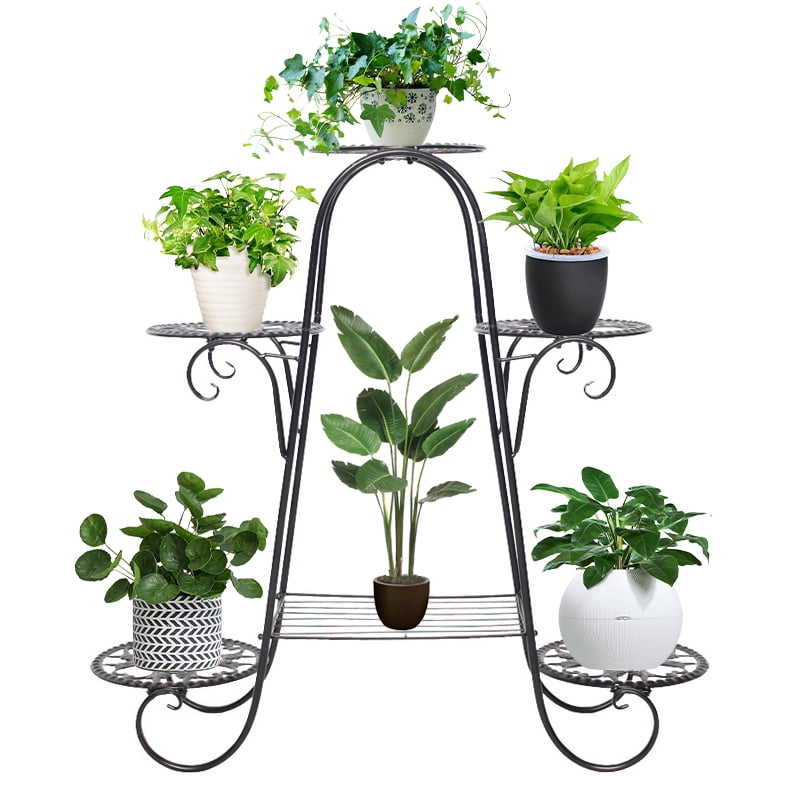 6 Tier Wrought Iron Flower Stand Plant Display Stand Shelf