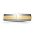 thumbnail image 3 of Auriga Fine Jewelry Titanium Brushed with 14k Gold Inlay 6mm Men's Band Size 11.5, 3 of 5
