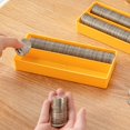 thumbnail image 5 of Caja de almacenamiento de tarjetas de papel moneda de escritorio caja de almacenamiento de monedas mini de plástico transparente con cajón de compartimento de tapa caja de almacenamiento, 5 of 5