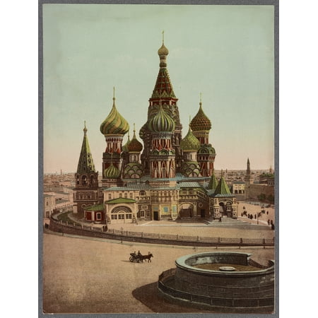 Church of St. Basil, Red Square Moscow Canvas Wall Art (20" x 30")