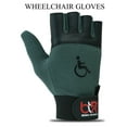 thumbnail image 7 of Wheelchair Gloves Mobility Disability Workout Fingerless Long Thumb Leather Palm Gloves Black - XS, 7 of 7