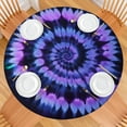 thumbnail image 2 of Blue Purple Tie Dye Pattern Round Fitted Tablecloth with Elastic Edge,Dining Table Cover Waterproof,Outdoor Round Tablecloth for Camping,Dining,Indoor and Outdoor, 2 of 7