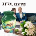 thumbnail image 4 of JAGASY Rabbit Unique Urn for Daughter, Green Keepsake Small Urns for Human Ashes for Women, Forest Trees & Sunlight Decorative Urns for Son, Handmade Urn for Children, (3 Inch), 4 of 7