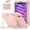 Pink, variant on Shockproof Case for iPad Mini 7 (A17 Pro) 2024 / iPad Mini 6 8.3 inch 2021 Protective Cover with 360° Rotating Stand, Hand/Shoulder Strap, Pencil Holder