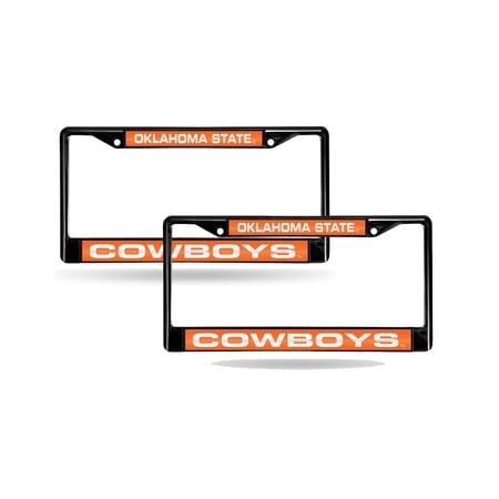 Oklahoma State OSU University Black Metal (Set of 2) Laser Cut License Plate Frames