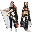 thumbnail image 2 of Colorful Cat Wearable Blanket Hoodies for Women Men Adults Cat Lovers Cozy Plush Cartoon Cats Hooded Blankets for Bedding Office Decor Birthday Gifts 60X80 Inch, 2 of 5