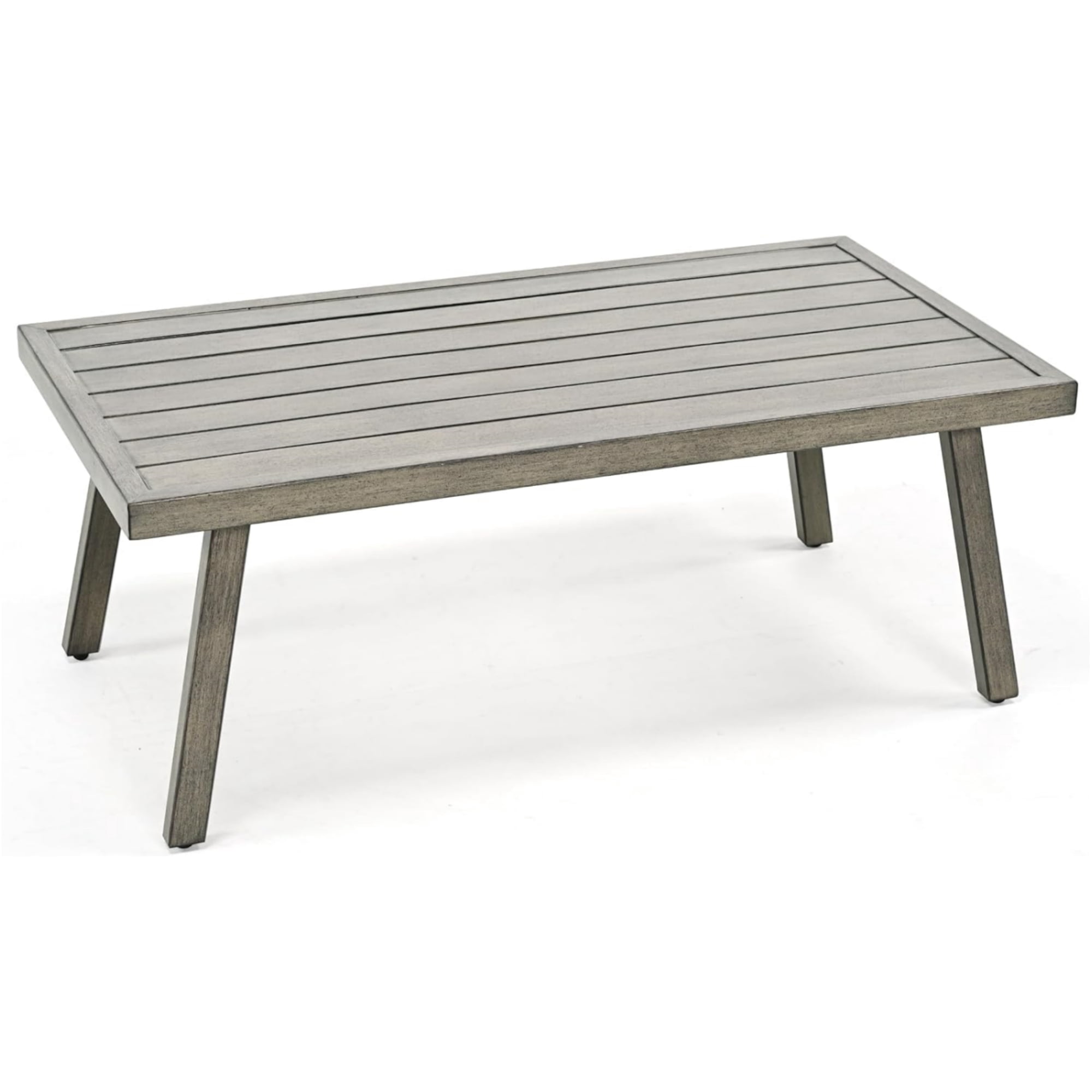 T-Patio Rectangle Outdoor Coffee Table, Aluminum Modern Accent Coffee Table, Grey, Set of 1